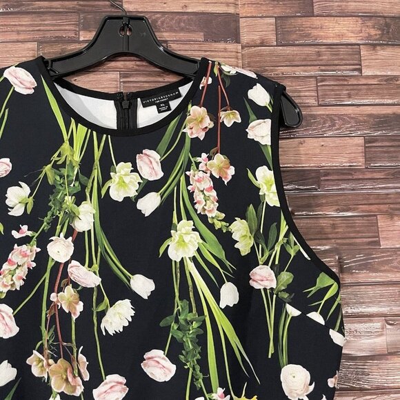Victoria Beckham Target Size XL Black English Floral Sheath Dress - Picture 5 of 8